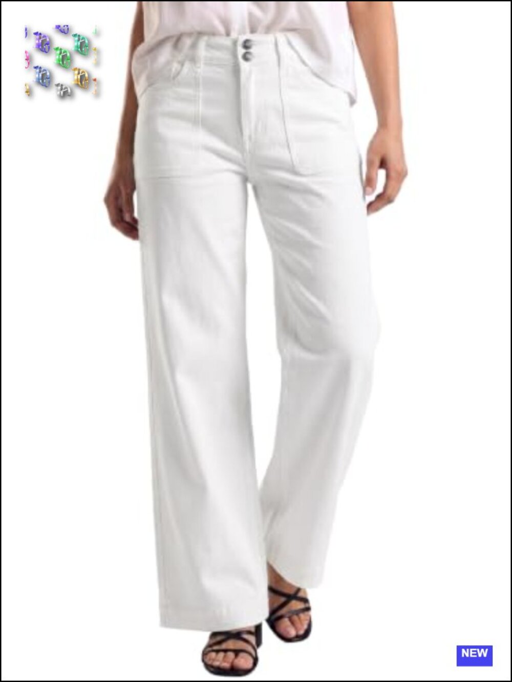 Women's High Waisted Stretchy Straight Leg Jeans Big Pockets Double Button